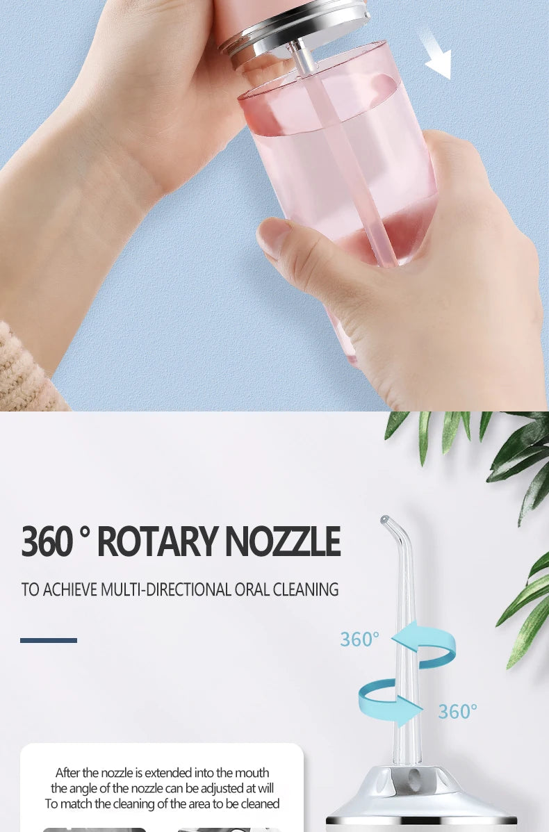 Portable Smart Oral Irrigator & Dental Water Flosser – 4 Jets, 3 Modes, Rechargeable Teeth Cleaner for Orthodontic Care