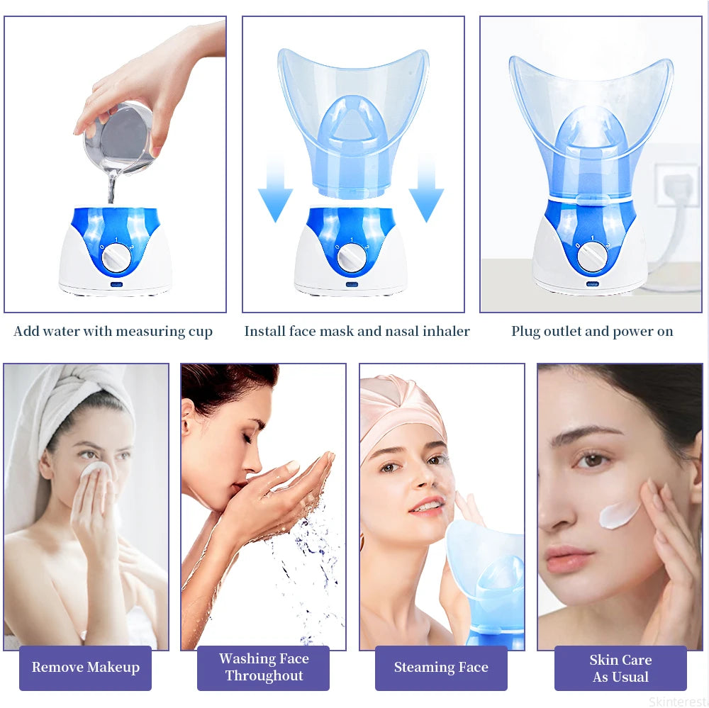 50ML Mini Face Steamer & Nose Steamer – Portable Facial Steamer for Deep Hydration, Pore Cleansing & Daily Skin Care