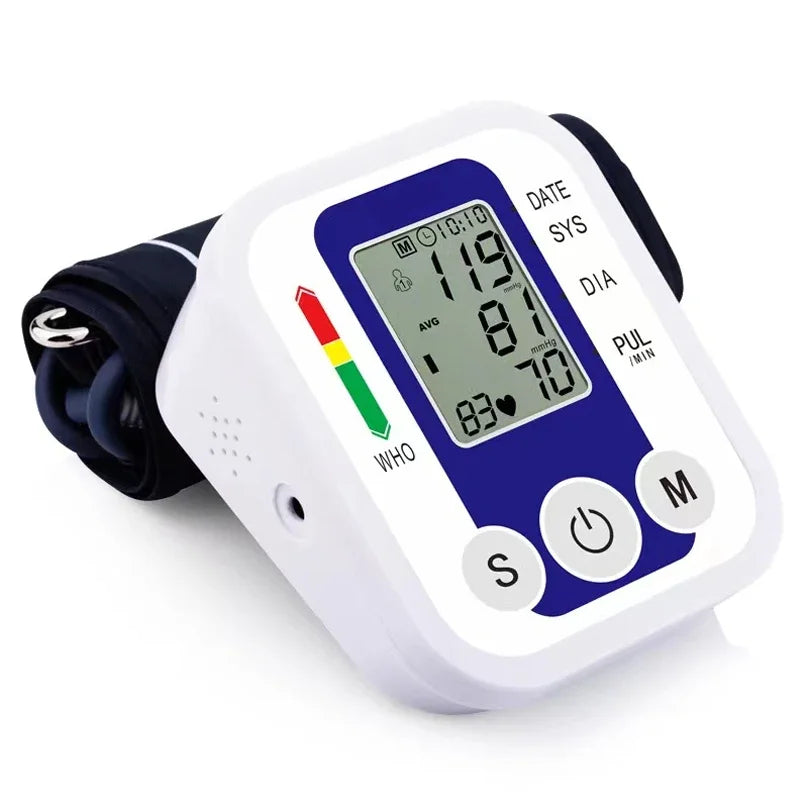 Portable Tonometer & Digital Tensiometer | Automatic Arm BP Monitor with Heart Rate Sensor