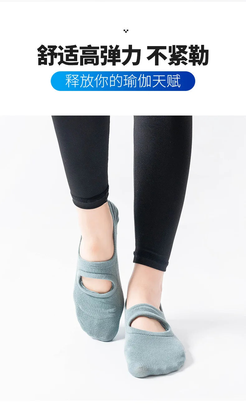 EU 35-42 Silicone Anti-Slip Backless Yoga Socks Women Pilate Socks Indoor Dance Ballet Fitness Sports Socks for Fitness Gym