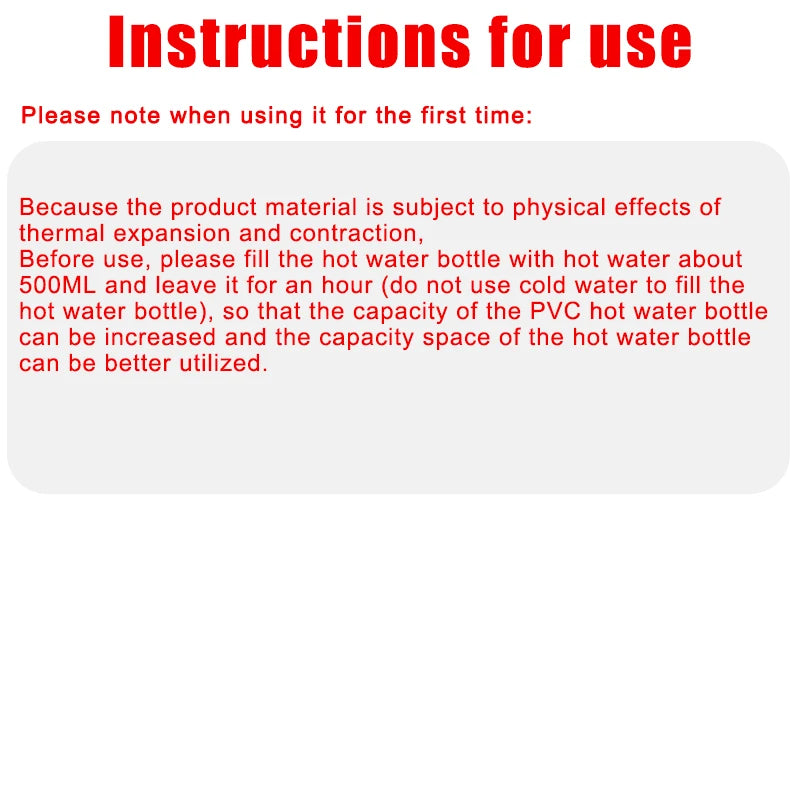 1000/2000ml PVC Hot Water Warmer Bag for Women – Hand, Belly & Feet Warmer Hot-Water Bottle Bag