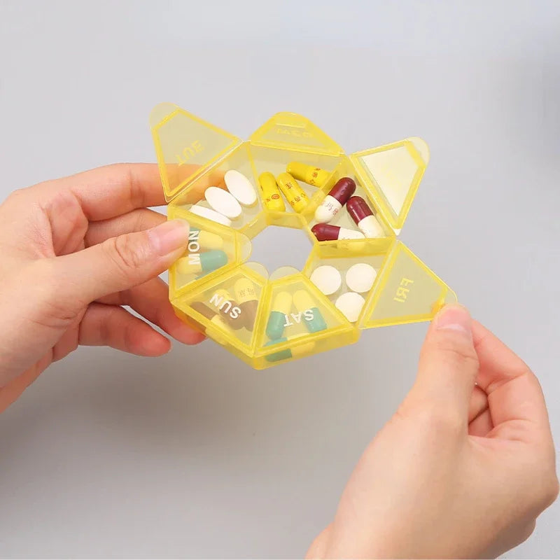 Mini Small Pill Organizer – Portable Pocket-Size Pill Box Container for Travel & 7-Day Medicine Storage