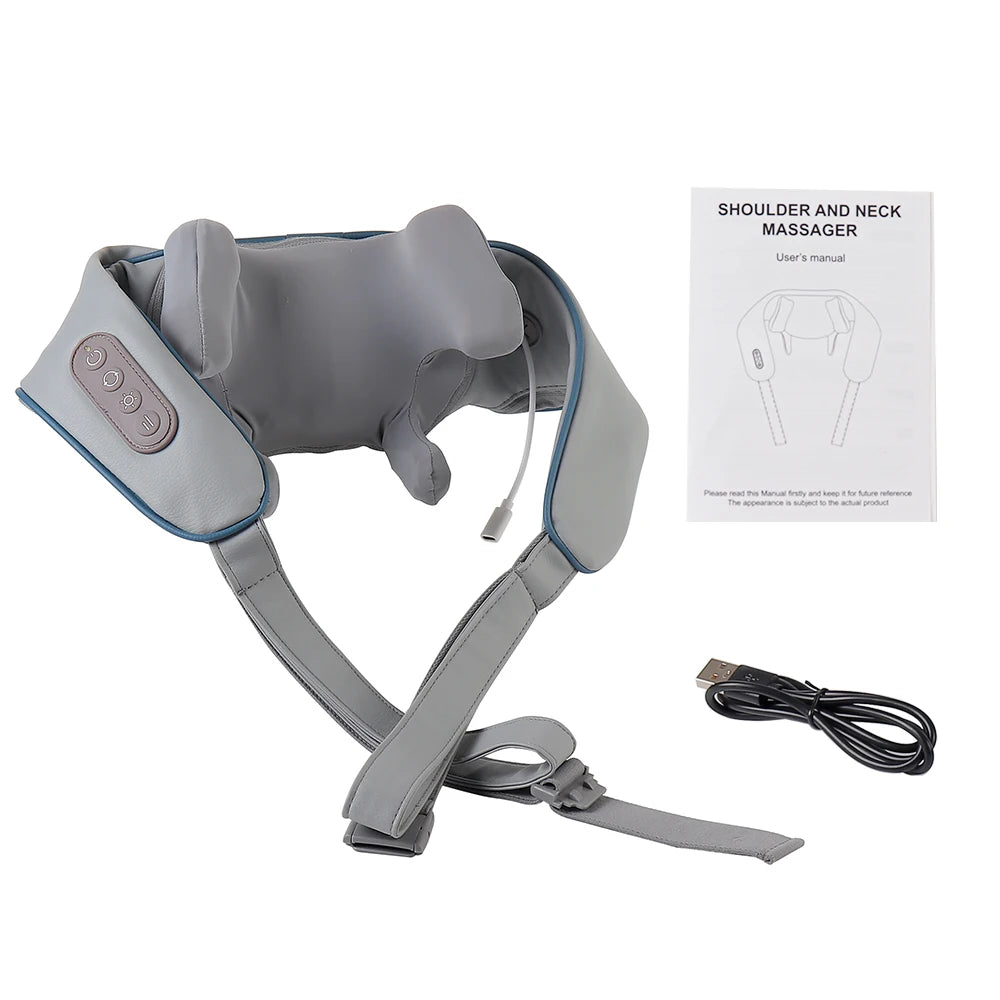 Foreverlily Wireless Neck and Back Massager – Deep Tissue Neck and Shoulder Kneading Massage Shawl for Cervical and Trapezius Relief