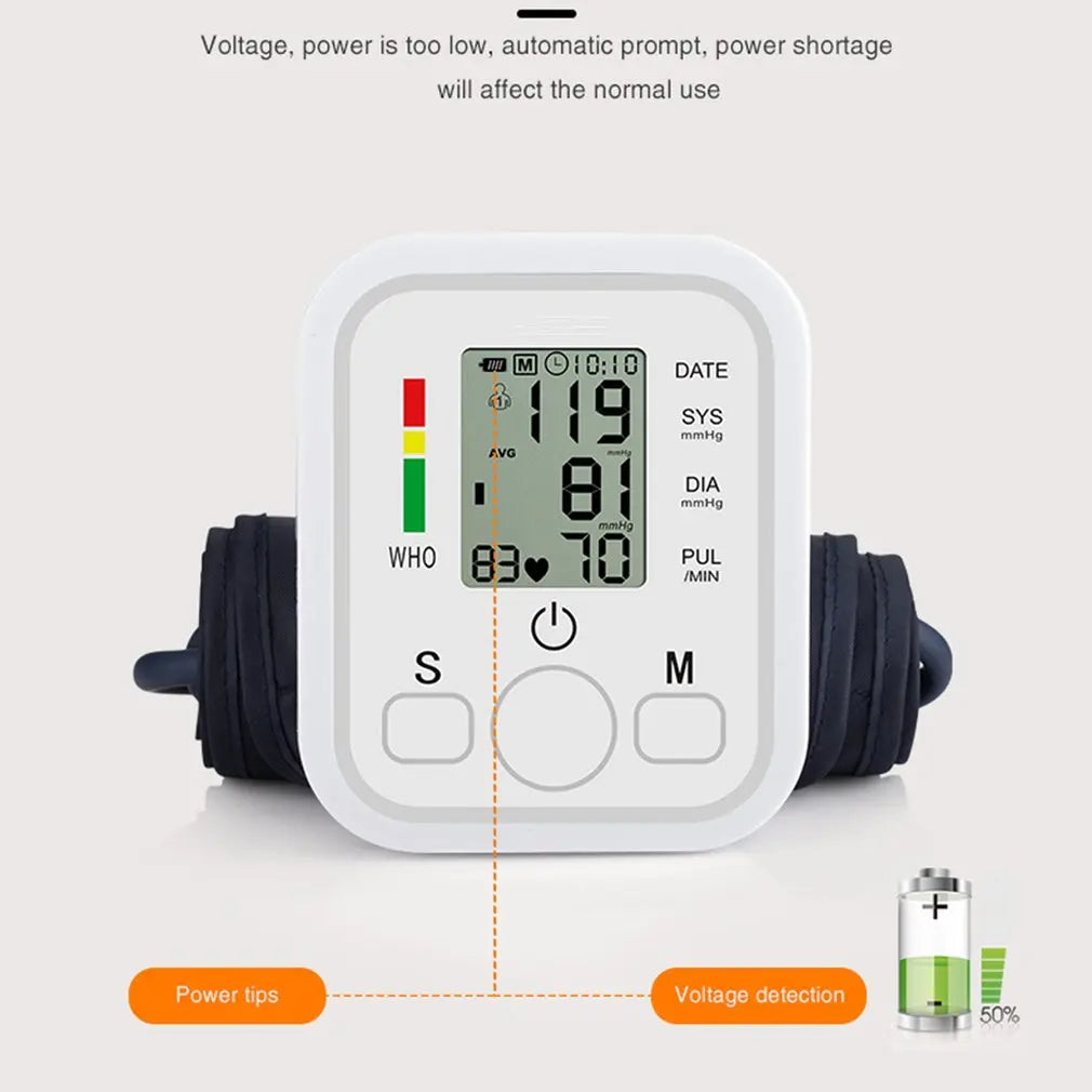 Portable Tonometer & Digital Tensiometer | Automatic Arm BP Monitor with Heart Rate Sensor