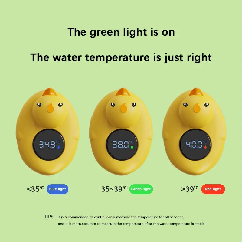 Little Yellow Duck Baby Bath Thermometer – Floating Waterproof Shower Thermometer & Safe Temperature Sensor for Baby Bath Time
