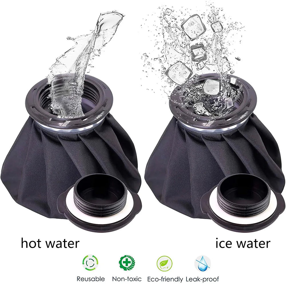 Reusable Ice Pack & Hot Water Compress Bag for Knee, Injuries, Headaches, Kids & Adults