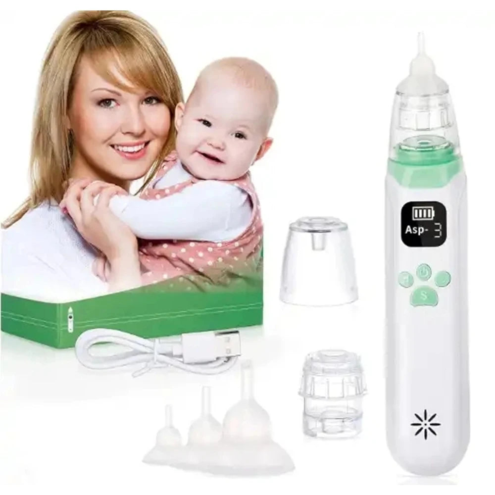 Electric Nasal Aspirator for Babies and Young Children – Newborn Nasal Mucus Cleaner & Electric Nasal Irrigator Tool
