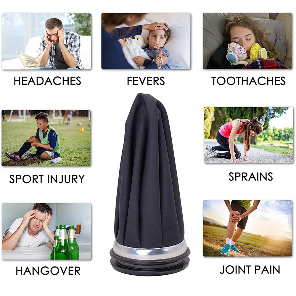 Reusable Ice Pack & Hot Water Compress Bag for Knee, Injuries, Headaches, Kids & Adults