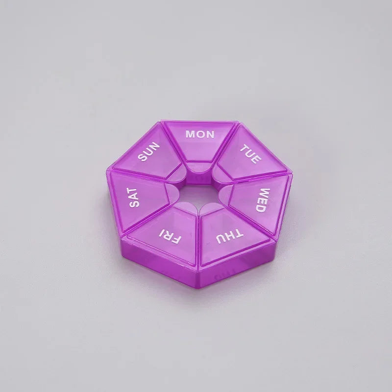 Mini Small Pill Organizer – Portable Pocket-Size Pill Box Container for Travel & 7-Day Medicine Storage