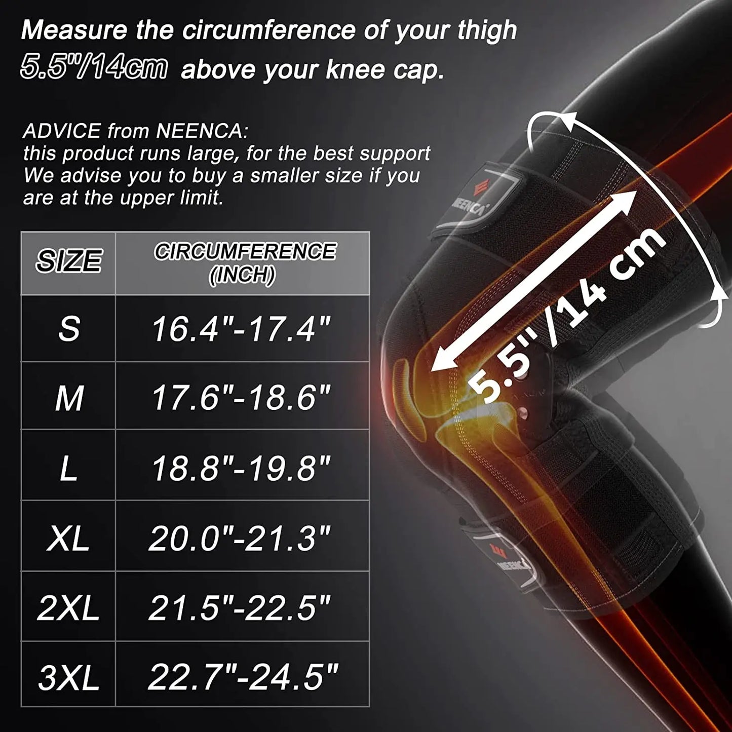 NEENCA Hinged Knee Brace for Knee Pain Knee Support with Stabilizers for ACL, PCL, Arthritis & Meniscus Tear Relief