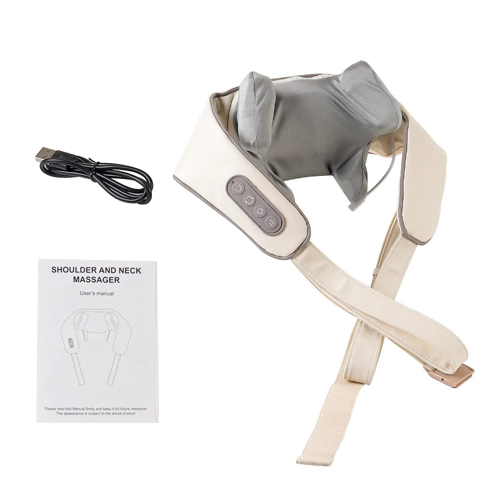Foreverlily Wireless Neck and Back Massager – Deep Tissue Neck and Shoulder Kneading Massage Shawl for Cervical and Trapezius Relief