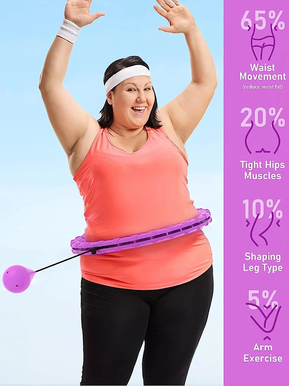 Smart Weighted Hula Hoop – Exercise Hoop for Adults with Adjustable Weight & Detachable Design, Home Fitness Equipment for Home