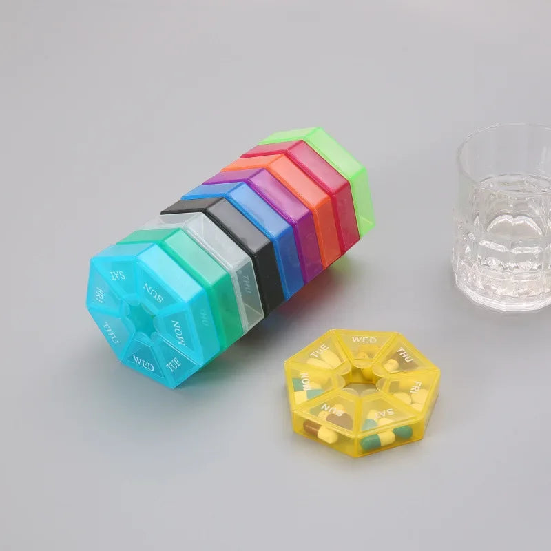 Mini Small Pill Organizer – Portable Pocket-Size Pill Box Container for Travel & 7-Day Medicine Storage