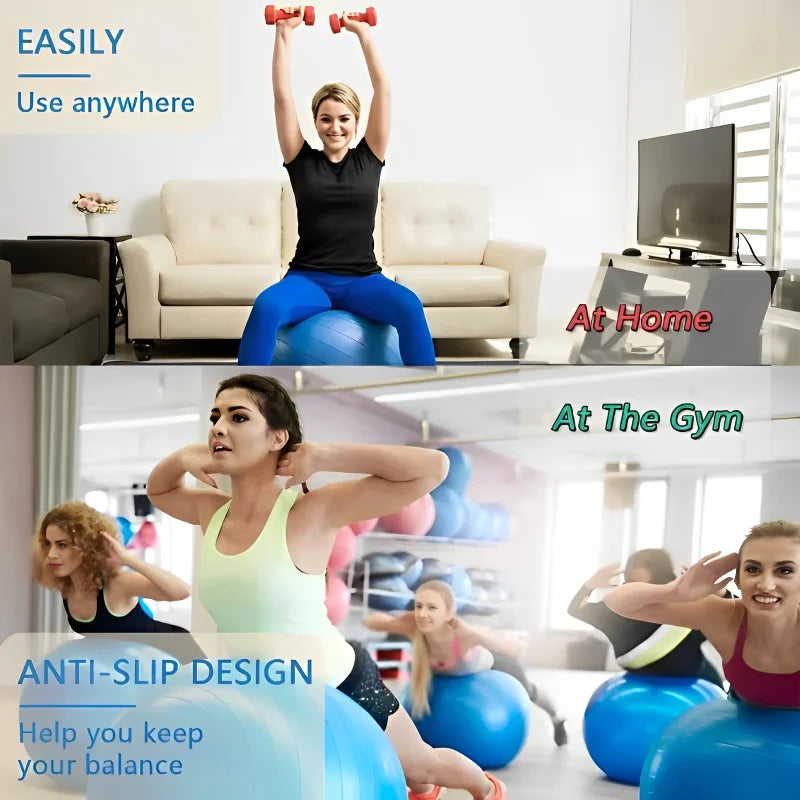 45CM–95CM Balance Exercise Ball – Gym Balls for Fitness, Yoga, Pilates & Home Workout | Thickened Anti-Burst PVC Equipment