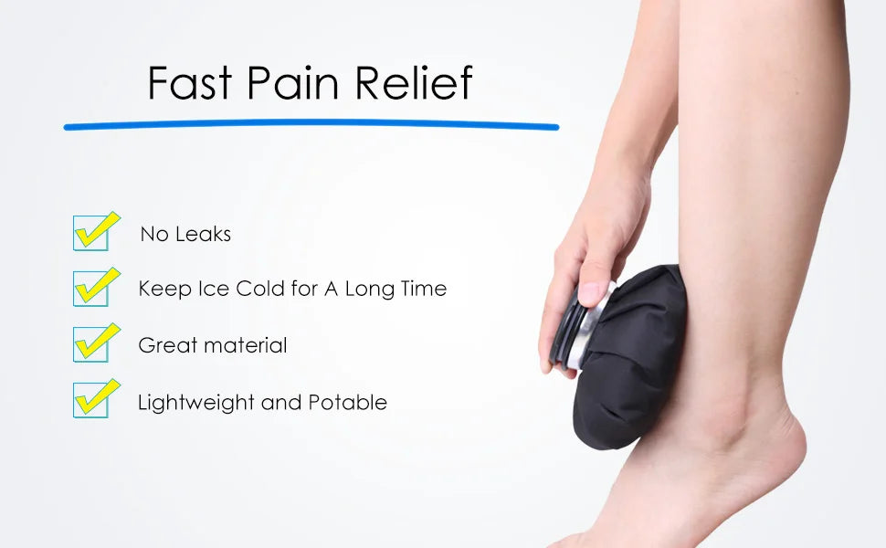 Reusable Ice Pack & Hot Water Compress Bag for Knee, Injuries, Headaches, Kids & Adults