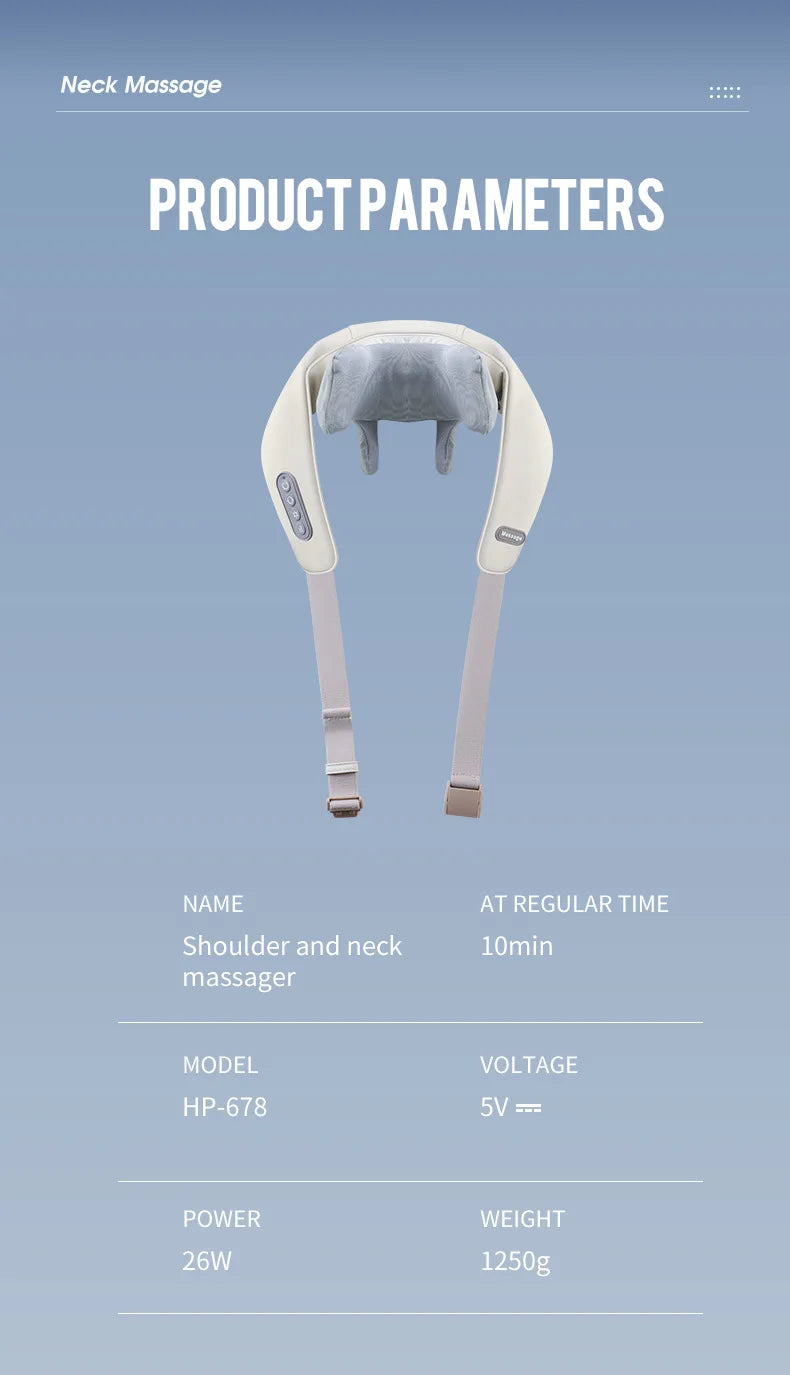 Foreverlily Wireless Neck and Back Massager – Deep Tissue Neck and Shoulder Kneading Massage Shawl for Cervical and Trapezius Relief