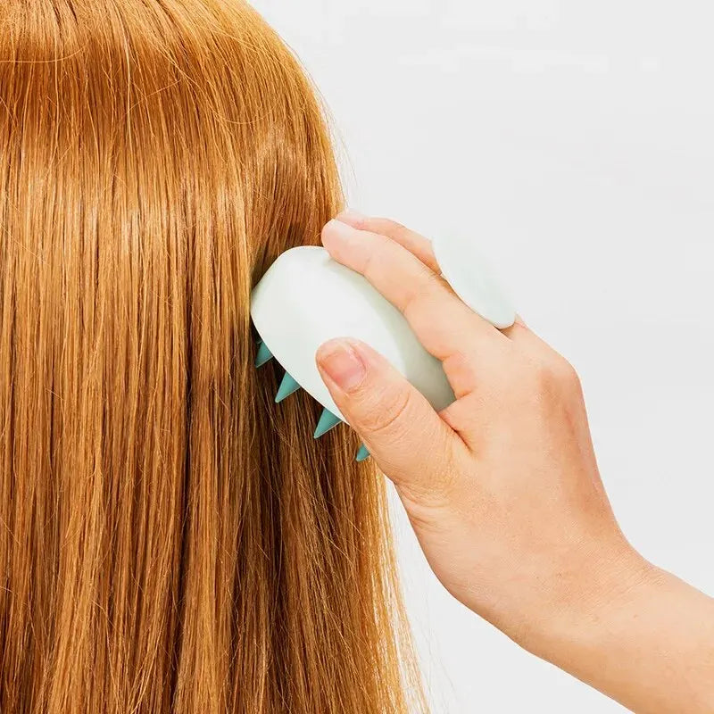 Silicone Shampoo Brush & Head Scalp Massager – Hair Washing Comb & Body Massage Tool for Bath, Shower & Salon Use