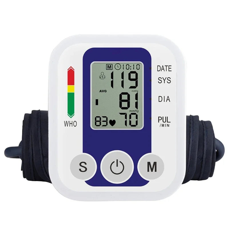 Portable Tonometer & Digital Tensiometer | Automatic Arm BP Monitor with Heart Rate Sensor