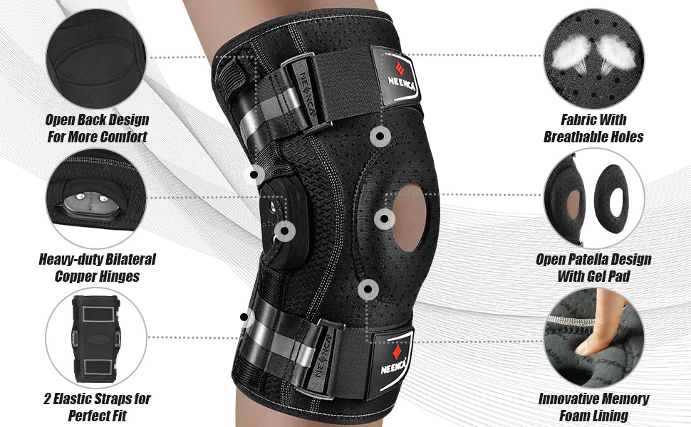 NEENCA Hinged Knee Brace for Knee Pain Knee Support with Stabilizers for ACL, PCL, Arthritis & Meniscus Tear Relief