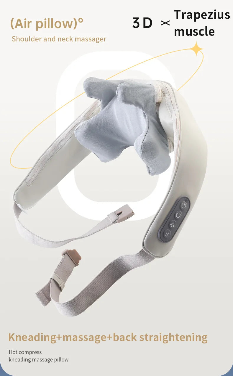 Foreverlily Wireless Neck and Back Massager – Deep Tissue Neck and Shoulder Kneading Massage Shawl for Cervical and Trapezius Relief