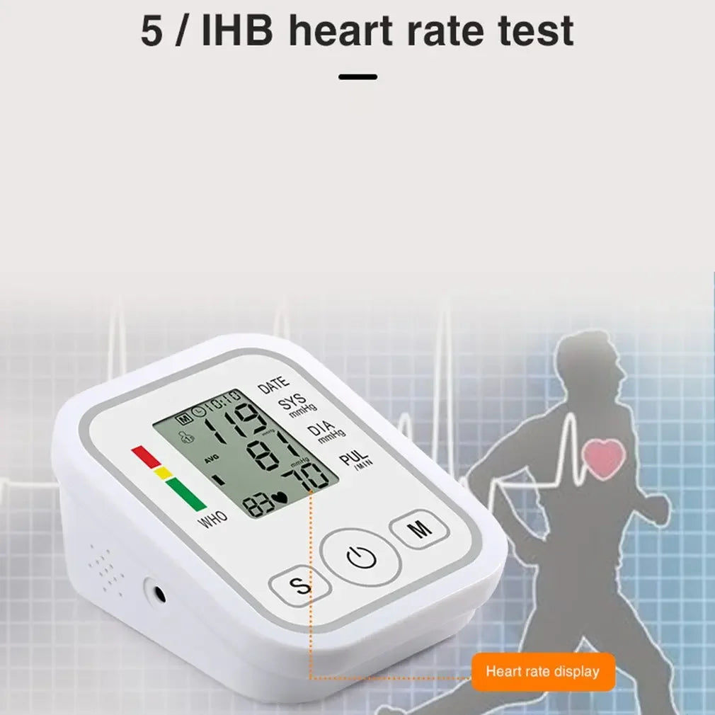 Portable Tonometer & Digital Tensiometer | Automatic Arm BP Monitor with Heart Rate Sensor