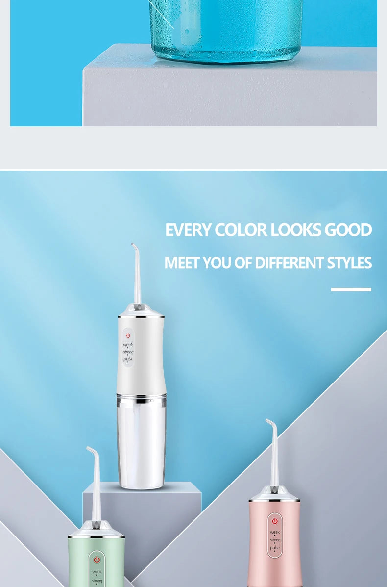 Portable Smart Oral Irrigator & Dental Water Flosser – 4 Jets, 3 Modes, Rechargeable Teeth Cleaner for Orthodontic Care