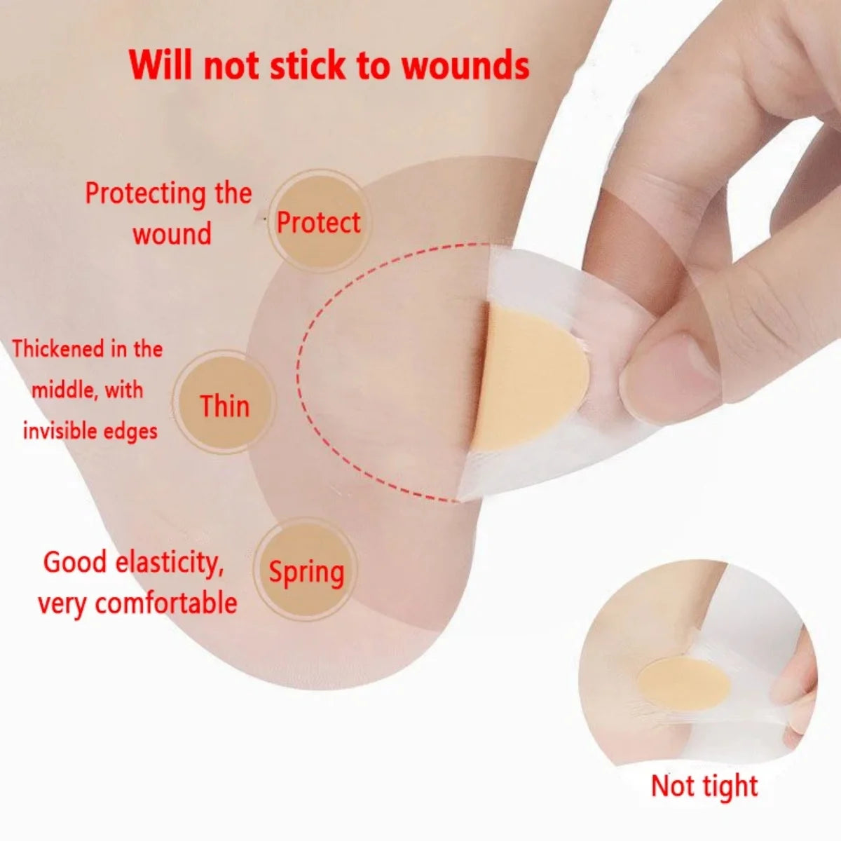 30pcs Gel Grip Heel Protector Adhesive Foot Patches Blister Pads Heel Liner Shoes Stickers Pain Relief Plaster Foot Care Cushion