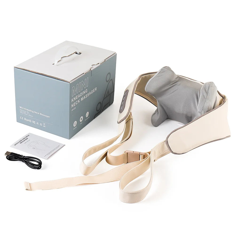 Foreverlily Wireless Neck and Back Massager – Deep Tissue Neck and Shoulder Kneading Massage Shawl for Cervical and Trapezius Relief