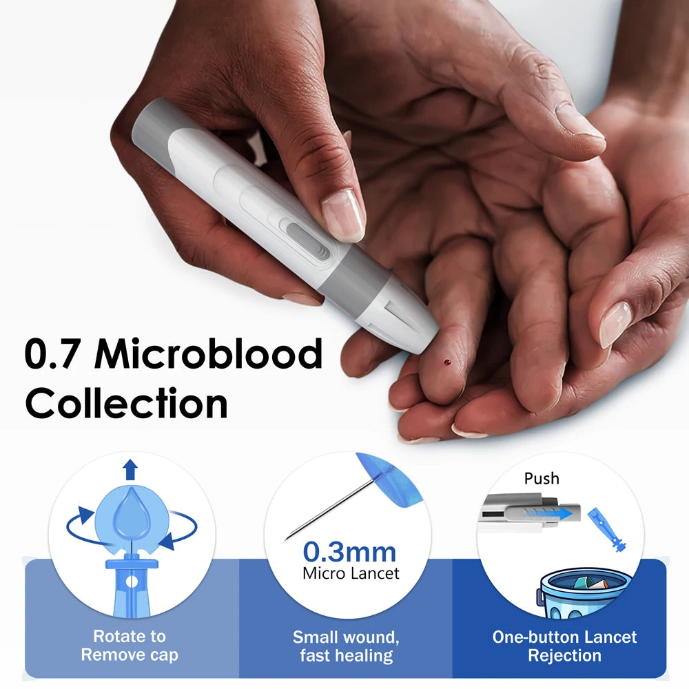 LinkSun G-425-3 Blood Glucose Meter with 10/50/100pcs Test Strips | Medical Diabetes Glucosemeter & Blood Sugar Monitor Kit