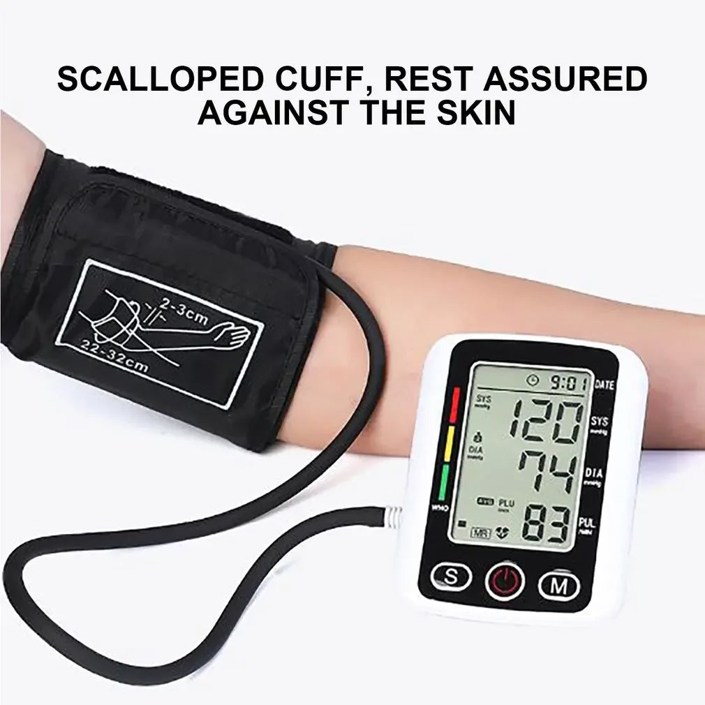 Portable Tonometer & Digital Tensiometer | Automatic Arm BP Monitor with Heart Rate Sensor