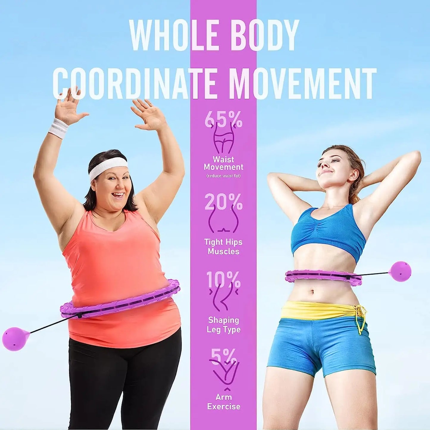 Smart Weighted Hula Hoop – Exercise Hoop for Adults with Adjustable Weight & Detachable Design, Home Fitness Equipment for Home