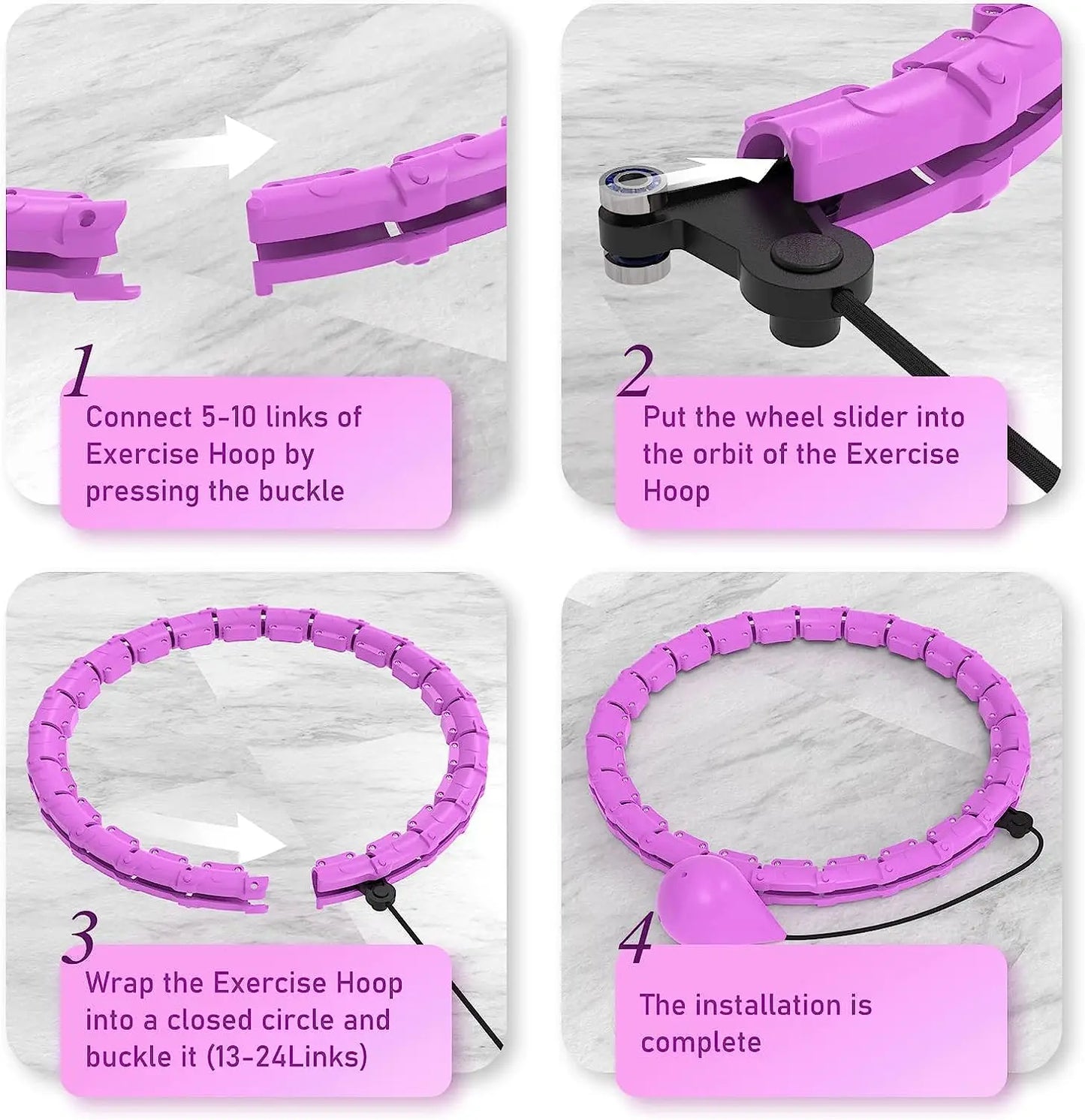 Smart Weighted Hula Hoop – Exercise Hoop for Adults with Adjustable Weight & Detachable Design, Home Fitness Equipment for Home