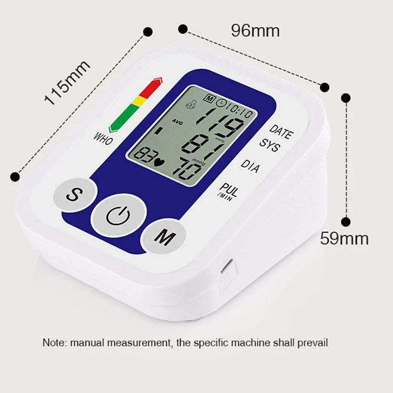 Portable Tonometer & Digital Tensiometer | Automatic Arm BP Monitor with Heart Rate Sensor