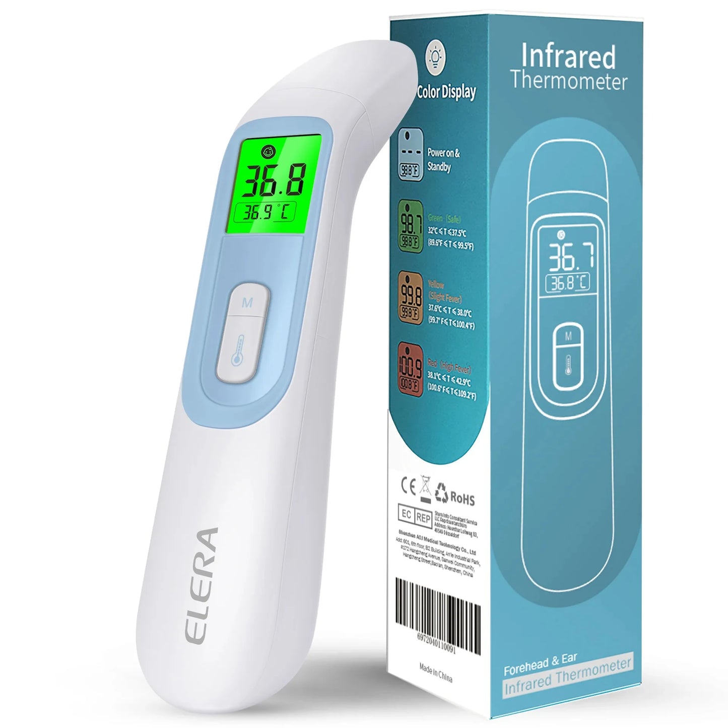ELERA Digital Ear and Forehead Thermometer – Non-Contact Infrared Thermometer for Fever in Babies and Adults