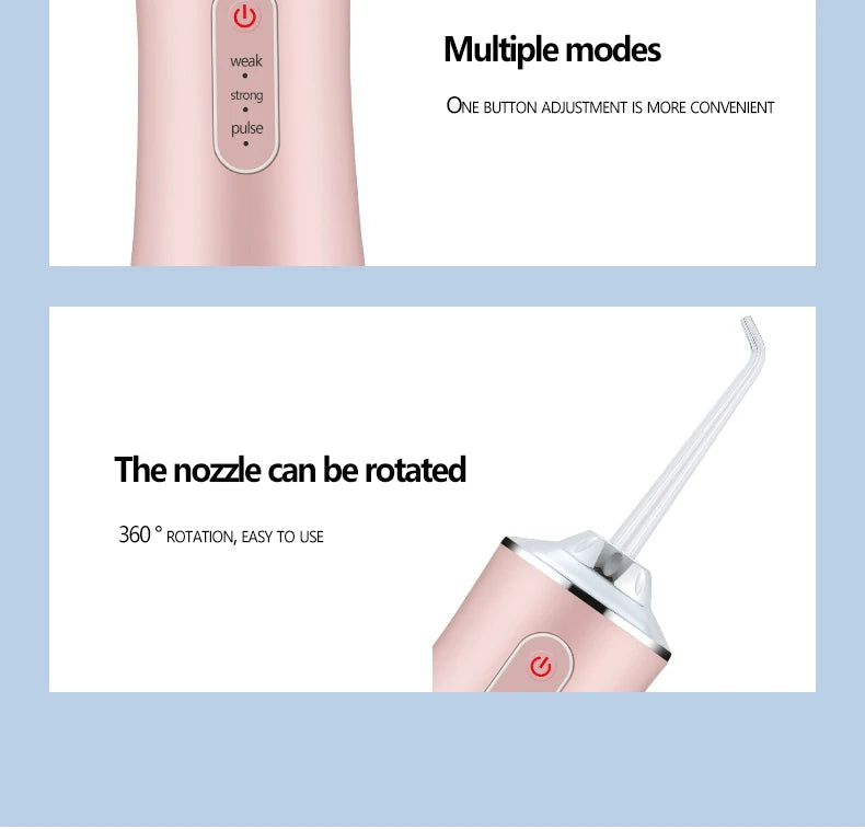 Portable Smart Oral Irrigator & Dental Water Flosser – 4 Jets, 3 Modes, Rechargeable Teeth Cleaner for Orthodontic Care