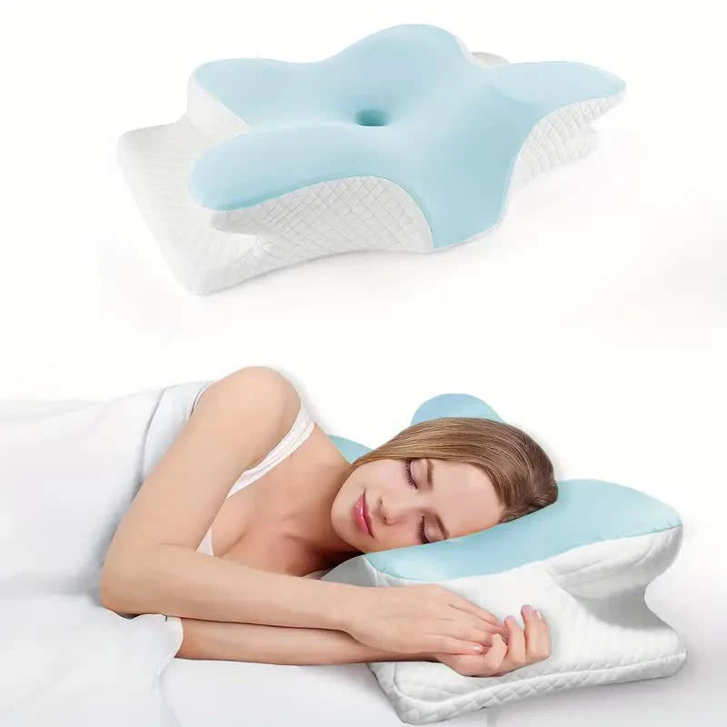 Memory Foam Butterfly Shaped Pillow – Orthopedic Neck Pain Relief & Cervical Spine Alignment Sleeping Support Pillow Beding