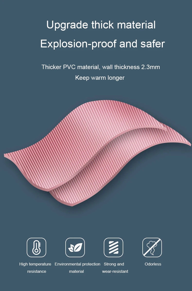1000/2000ml PVC Hot Water Warmer Bag for Women – Hand, Belly & Feet Warmer Hot-Water Bottle Bag