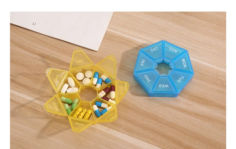 Mini Small Pill Organizer – Portable Pocket-Size Pill Box Container for Travel & 7-Day Medicine Storage