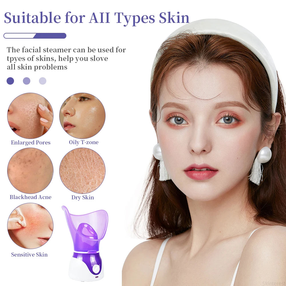 50ML Mini Face Steamer & Nose Steamer – Portable Facial Steamer for Deep Hydration, Pore Cleansing & Daily Skin Care