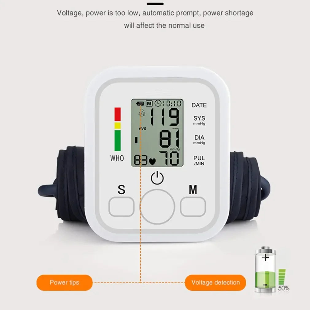 Portable Tonometer & Digital Tensiometer | Automatic Arm BP Monitor with Heart Rate Sensor