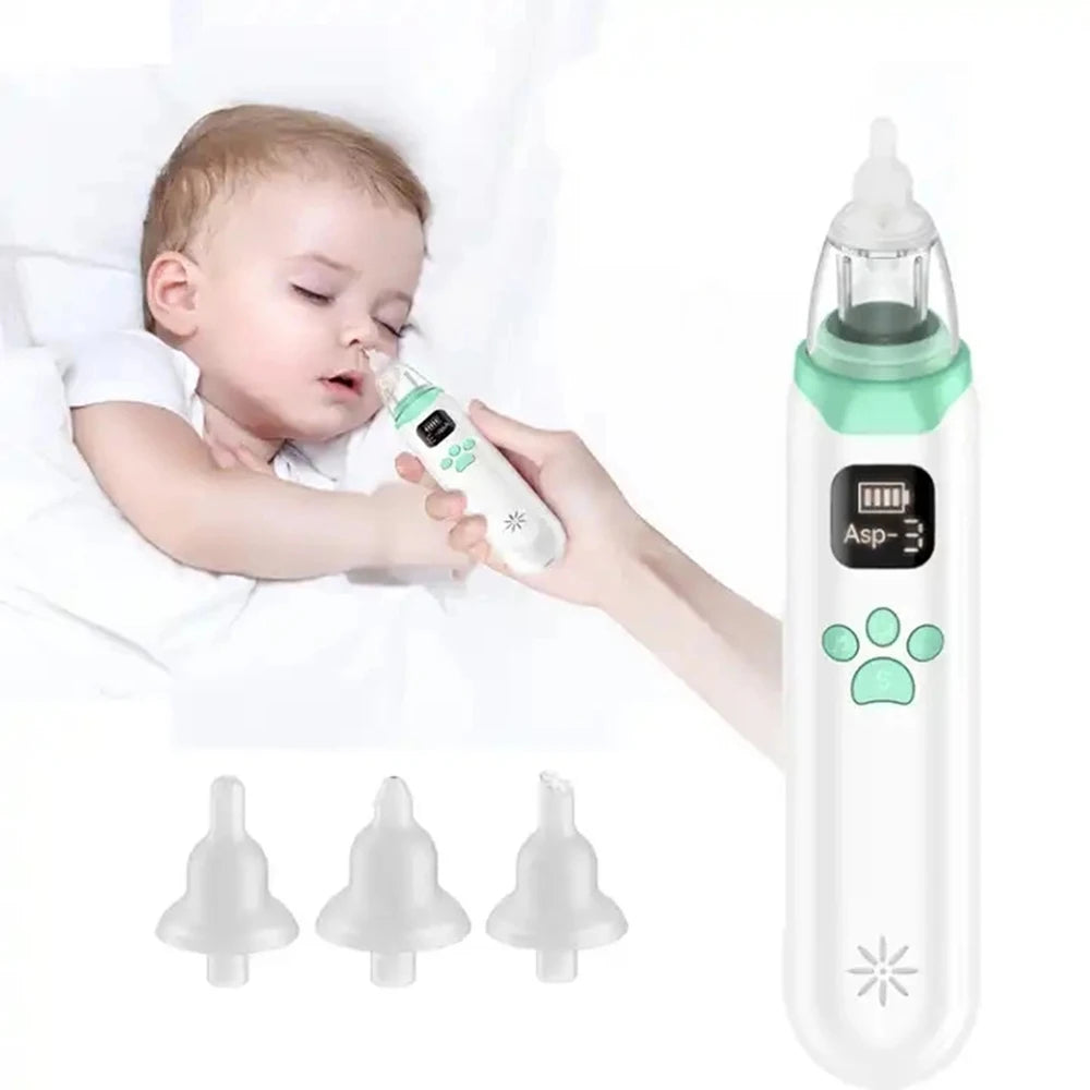 Electric Nasal Aspirator for Babies and Young Children – Newborn Nasal Mucus Cleaner & Electric Nasal Irrigator Tool