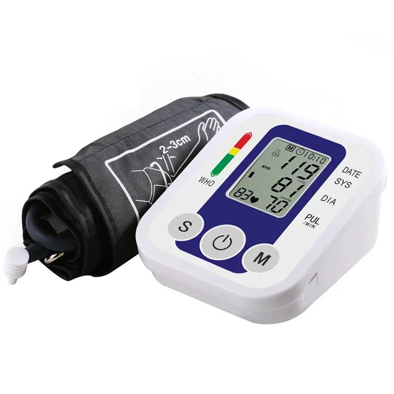 Portable Tonometer & Digital Tensiometer | Automatic Arm BP Monitor with Heart Rate Sensor