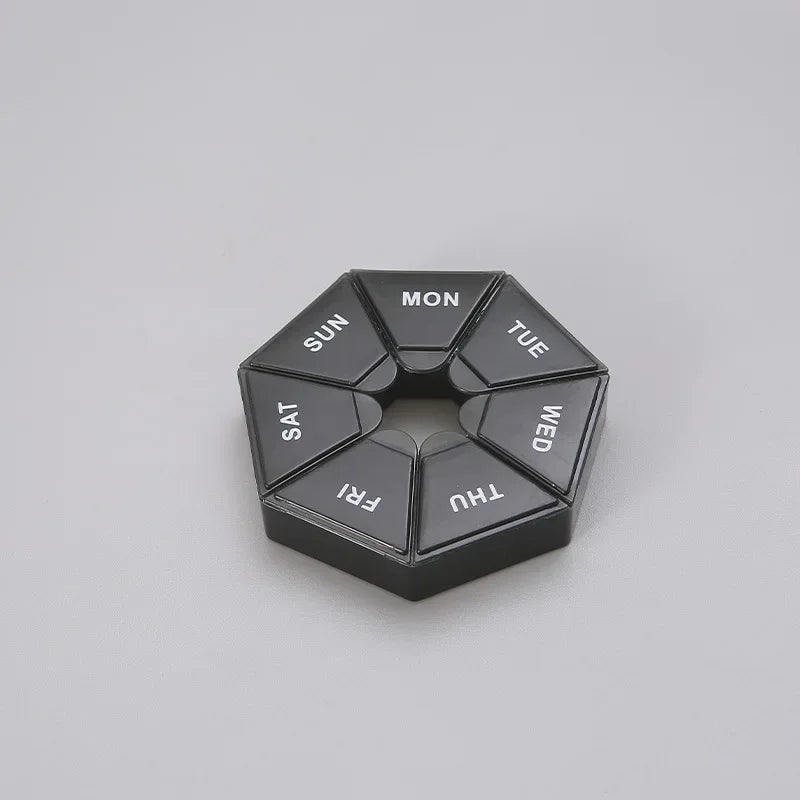 Mini Small Pill Organizer – Portable Pocket-Size Pill Box Container for Travel & 7-Day Medicine Storage