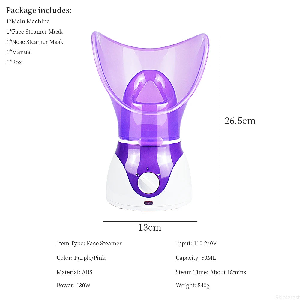 50ML Mini Face Steamer & Nose Steamer – Portable Facial Steamer for Deep Hydration, Pore Cleansing & Daily Skin Care