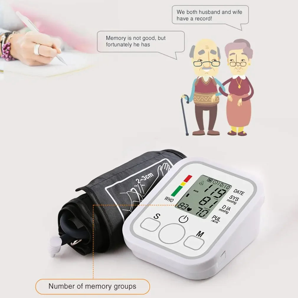 Portable Tonometer & Digital Tensiometer | Automatic Arm BP Monitor with Heart Rate Sensor