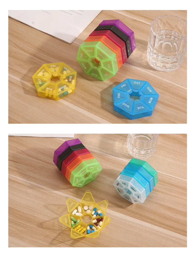 Mini Small Pill Organizer – Portable Pocket-Size Pill Box Container for Travel & 7-Day Medicine Storage