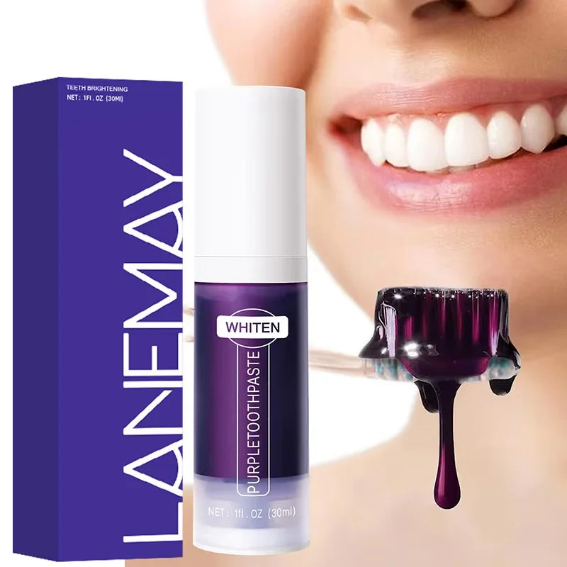 New 5D Teeth Whitening Toothpaste – V34 Purple Toothpaste Stick for Teeth Cleaning, Fresh Breath & Whitening Care