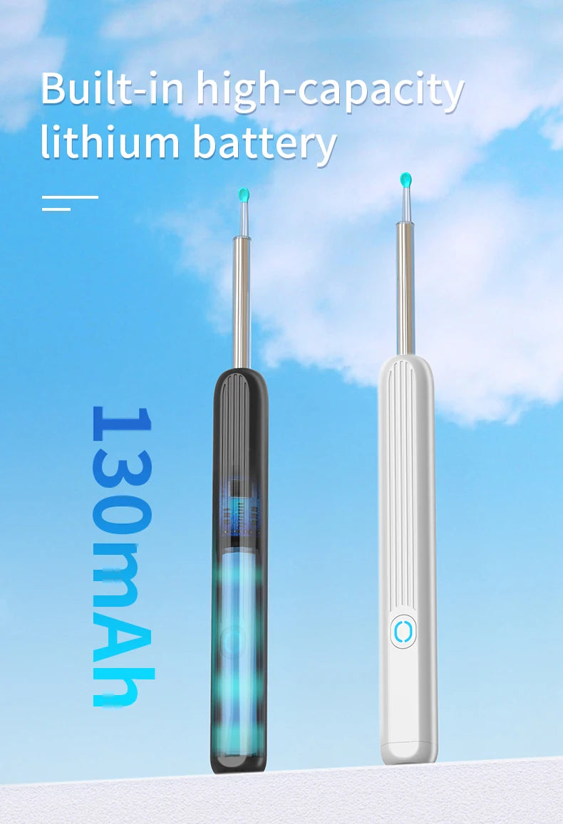Smart Visual Ear Cleaner with HD Camera | Wireless Otoscope Ear Cleaning Stick USB-C Charging Earpick Tool Set