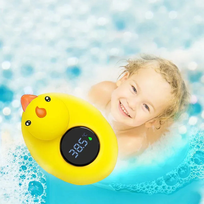 Little Yellow Duck Baby Bath Thermometer – Floating Waterproof Shower Thermometer & Safe Temperature Sensor for Baby Bath Time