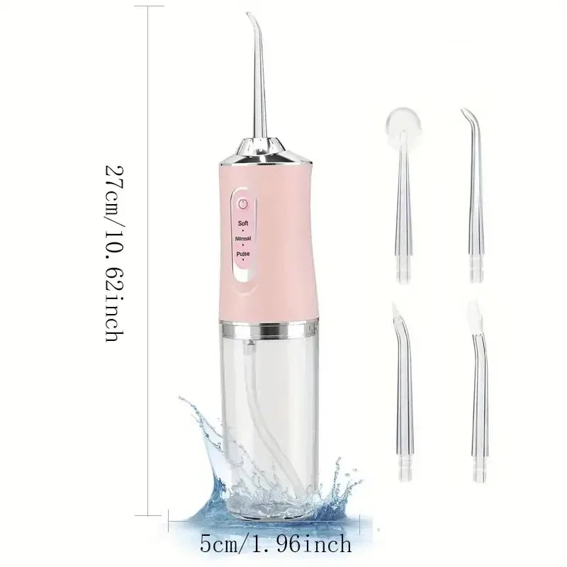 Portable Smart Oral Irrigator & Dental Water Flosser – 4 Jets, 3 Modes, Rechargeable Teeth Cleaner for Orthodontic Care